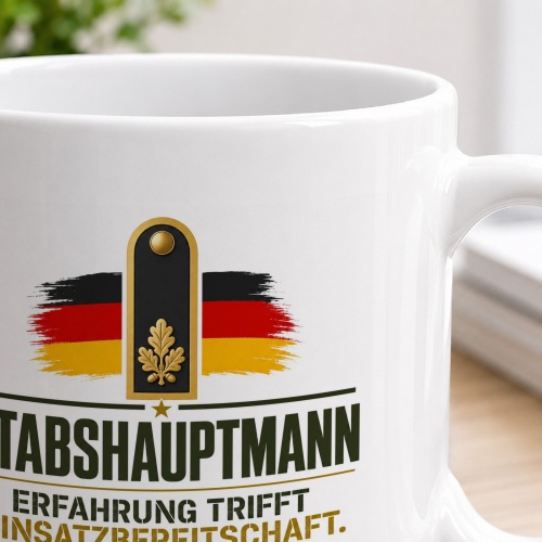 Tasse »Stabshauptmann – Erfahrung trifft Einsatzbereitschaft«