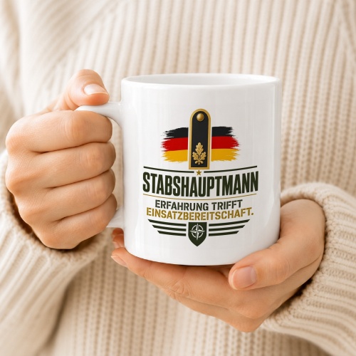 Tasse »Stabshauptmann – Erfahrung trifft Einsatzbereitschaft«