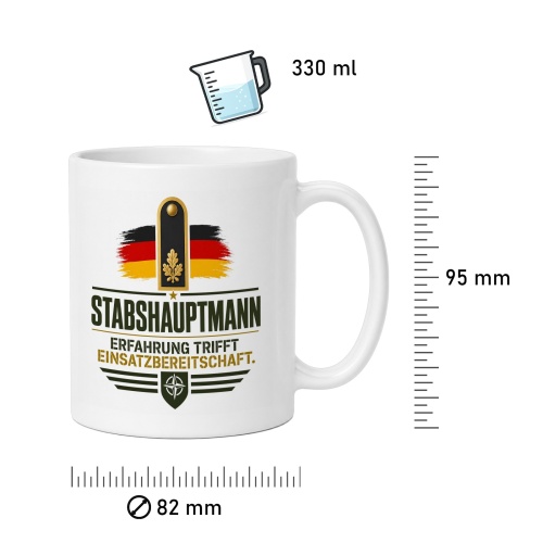 Tasse »Stabshauptmann – Erfahrung trifft Einsatzbereitschaft«