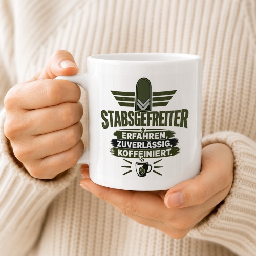 Tasse »Stabsgefreiter – Erfahren, Zuverlässig, Koffeiniert«