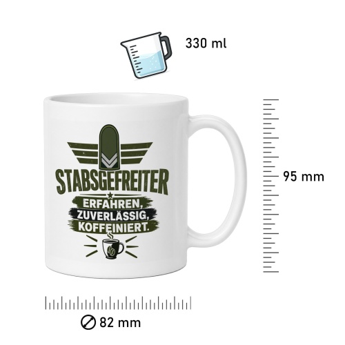 Tasse »Stabsgefreiter – Erfahren, Zuverlässig, Koffeiniert«