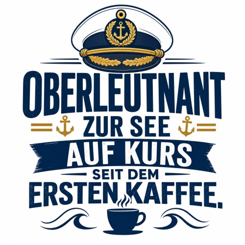Tasse »Oberleutnant zur See – Auf Kurs seit...