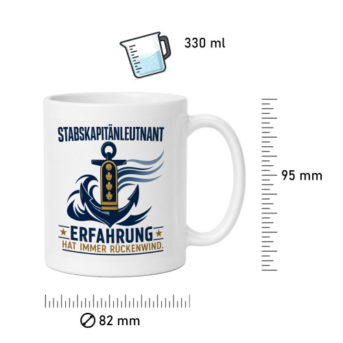 Tasse »Stabskapitänleutnant – Erfahrung hat immer Rückenwind«