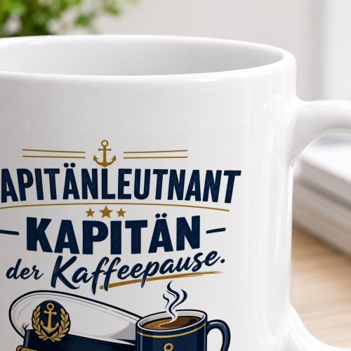Tasse »Kapitänleutnant – Kapitän der Kaffeepause«
