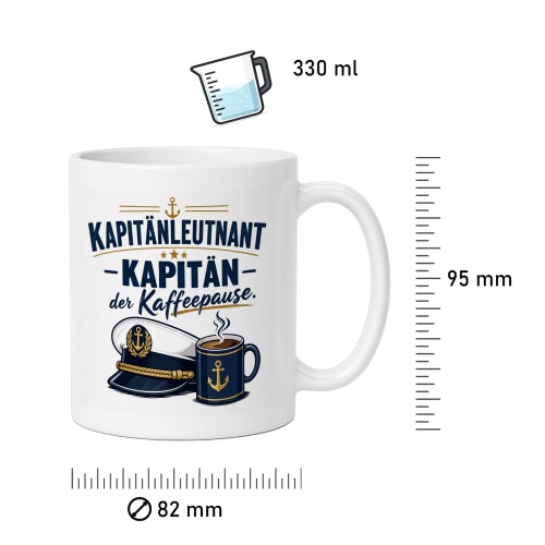 Tasse »Kapitänleutnant – Kapitän der Kaffeepause«