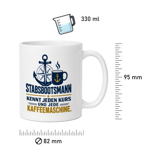 Tasse »Stabsbootsmann kennt jeden Kurs und jede Kaffeemaschine«