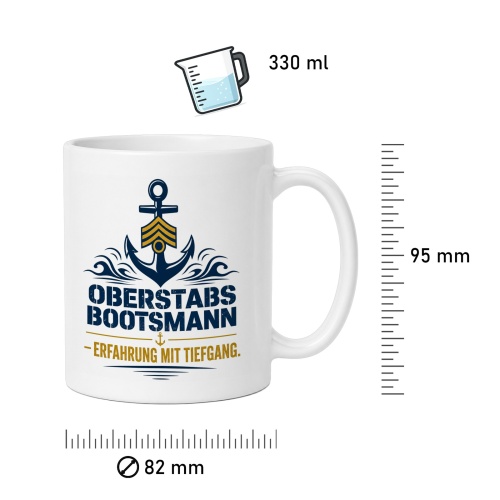 Tasse »Oberstabsbootsmann – Erfahrung mit Tiefgang«