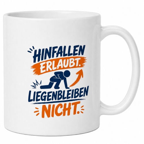 Tasse »Hinfallen erlaubt. Liegenbleiben nicht.«