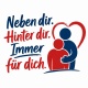 Tasse »Neben dir. Hinter dir. Immer für dich.«