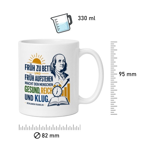 Tasse »Früh zu Bett und früh aufstehen«