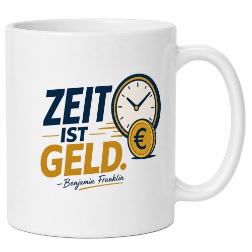 Tasse »Zeit ist Geld. – Benjamin Franklin«