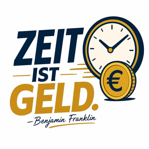 Tasse »Zeit ist Geld. – Benjamin Franklin«
