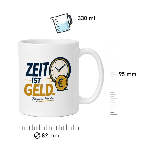 Tasse »Zeit ist Geld. – Benjamin Franklin«