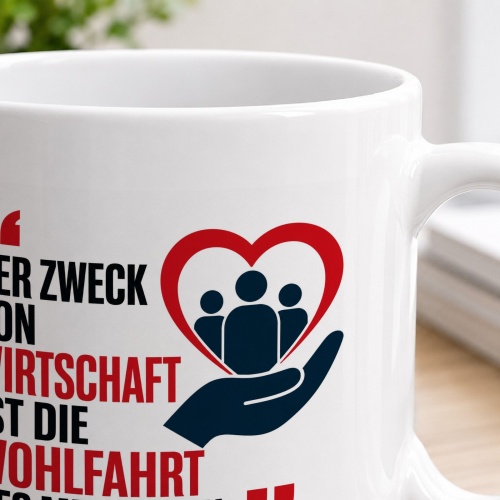 Tasse »Der Zweck von Wirtschaft ist die Wohlfahrt«