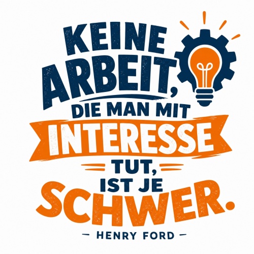 Tasse »Keine Arbeit, die man mit Interesse tut, ist...