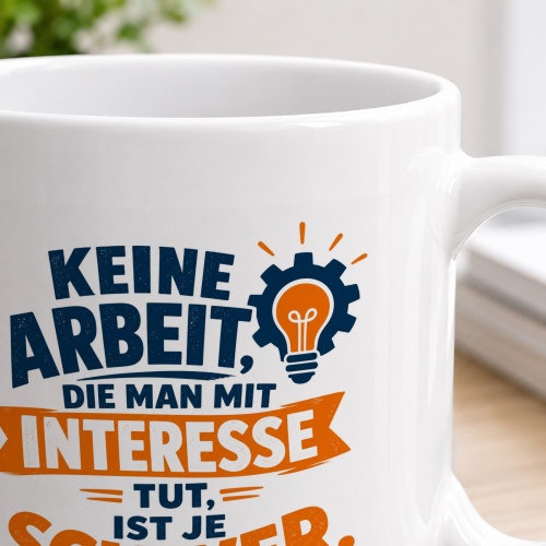 Tasse »Keine Arbeit, die man mit Interesse tut, ist je schwer«