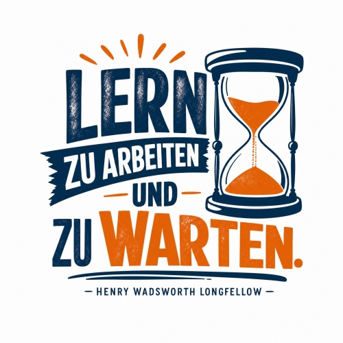 Tasse »Lern zu arbeiten und zu warten«