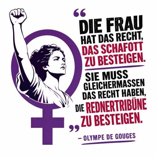 Tasse »Die Frau hat das Recht, das Schafott zu...