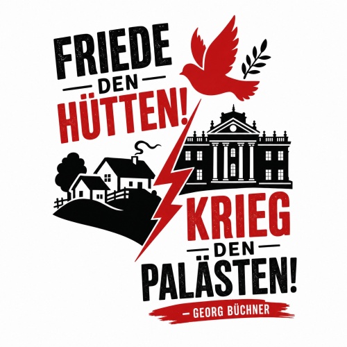 Tasse »Friede den Hütten! Krieg den...