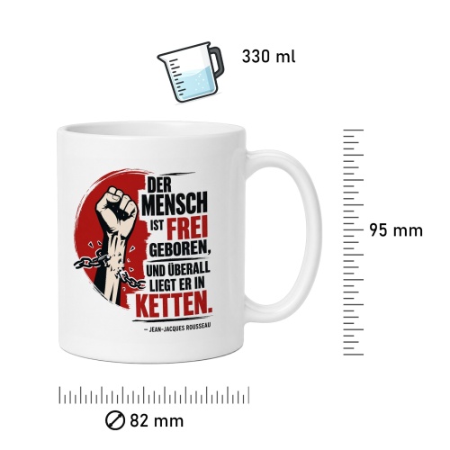 Tasse »Der Mensch ist frei geboren«