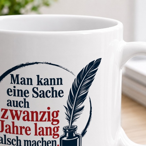 Tasse »Man kann eine Sache auch zwanzig Jahre lang falsch machen«