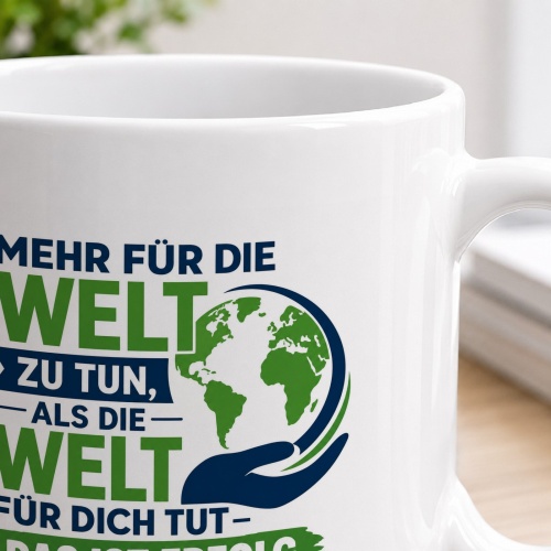 Tasse »Mehr für die Welt zu tun, als die Welt…«