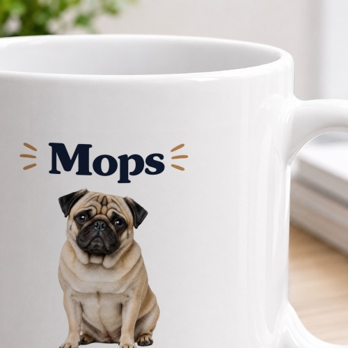 Tasse »Mops – liebevoll, verspielt & spaßig«