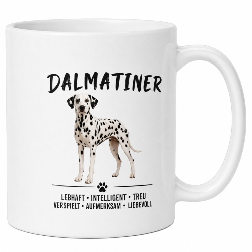 Tasse »Dalmatiner – Lebhaft, treu &...