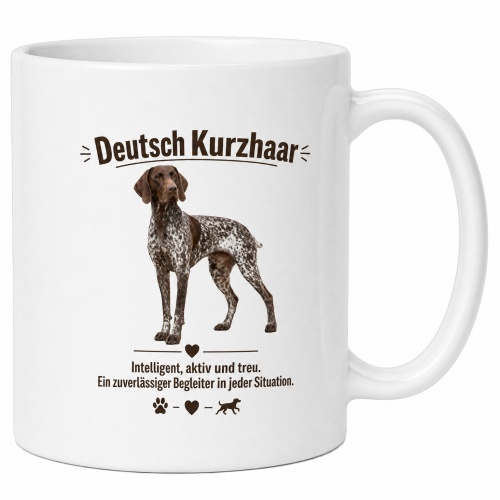 Tasse »Deutsch Kurzhaar – Intelligent, treu...