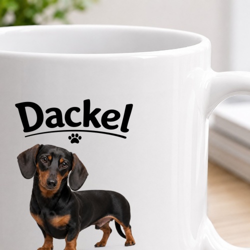 Tasse »Dackel – Klein an Größe, groß im Herzen.«