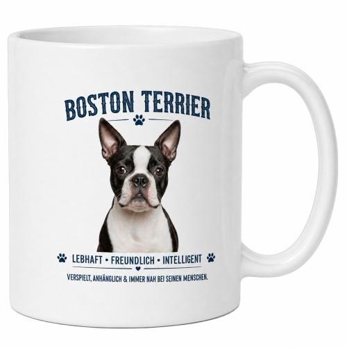 Tasse »Boston Terrier – Lebhaft, freundlich,...