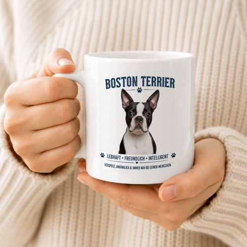 Tasse »Boston Terrier – Lebhaft, freundlich, intelligent«