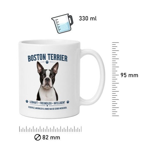 Tasse »Boston Terrier – Lebhaft, freundlich, intelligent«