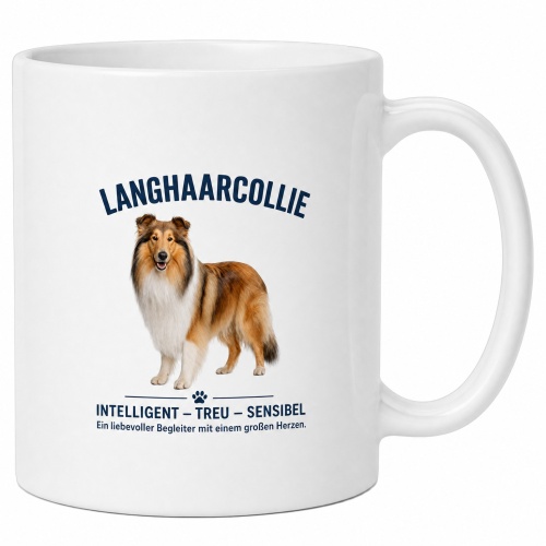 Tasse »Langhaarcollie – Intelligent, treu,...