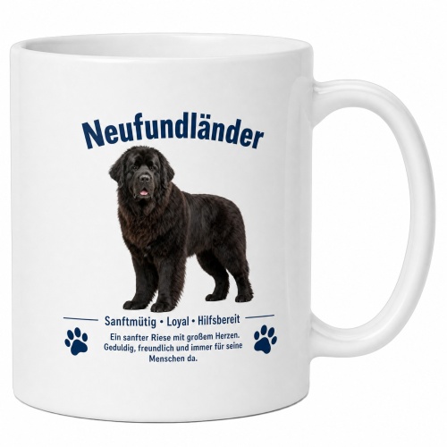 Tasse »Neufundländer – Sanftmütig...