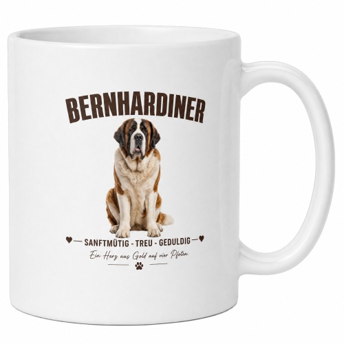 Tasse »Bernhardiner – Sanftmütig. Treu....