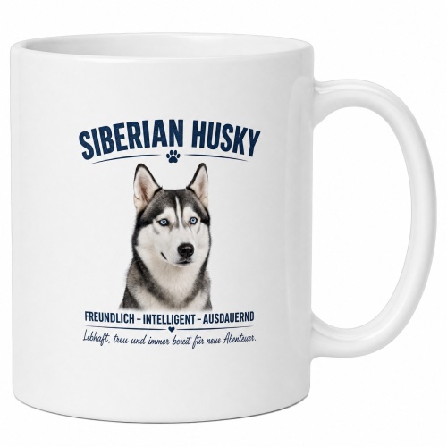 Tasse »Siberian Husky – Freundlich,...