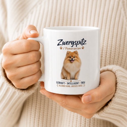 Tasse »Zwergspitz / Pomeranian – Kleiner Hund, großes Herz«