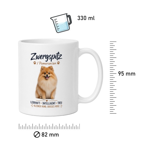 Tasse »Zwergspitz / Pomeranian – Kleiner Hund, großes Herz«