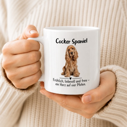 Tasse »Cocker Spaniel – ein Herz auf vier Pfoten«