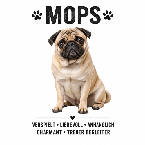 Tasse »Mops – verspielt & treu«