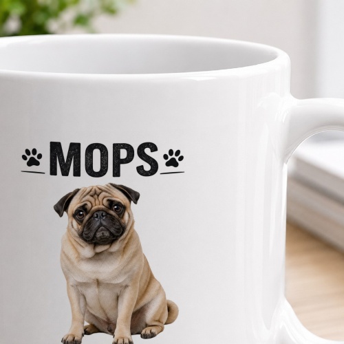 Tasse »Mops – verspielt & treu«