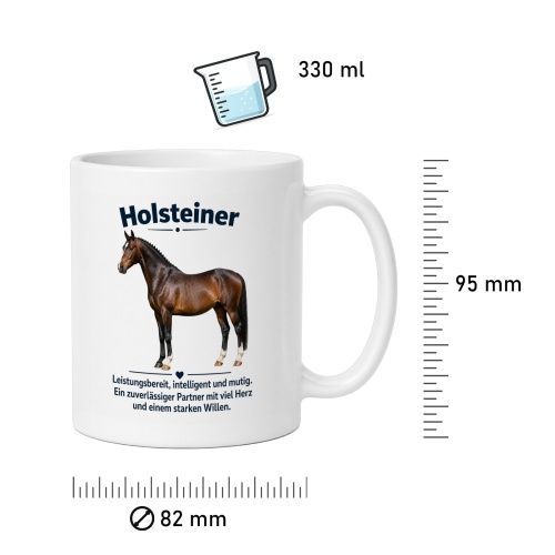 Tasse »Holsteiner – Leistungsbereit, intelligent und mutig«