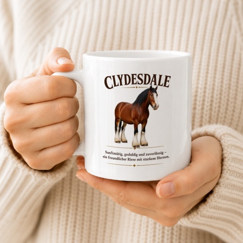 Tasse »Clydesdale – sanftmütig & stark«