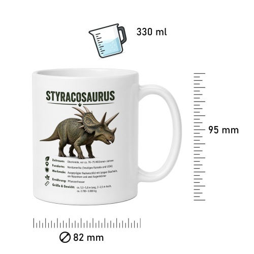 Tasse »Styracosaurus Dino-Wissen«