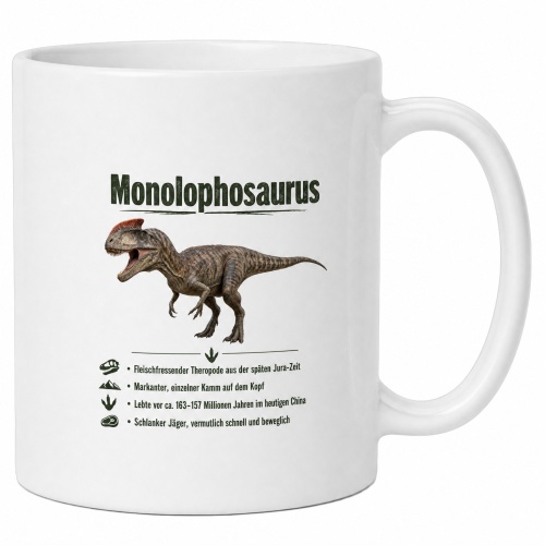 Tasse »Monolophosaurus Dino-Wissen«