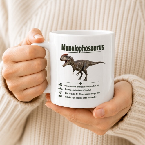 Tasse »Monolophosaurus Dino-Wissen«