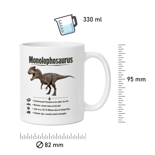 Tasse »Monolophosaurus Dino-Wissen«