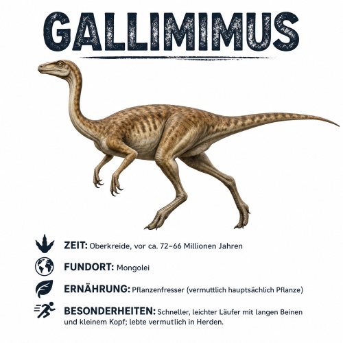 Tasse »Gallimimus – Dinosaurier Info«