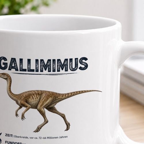 Tasse »Gallimimus – Dinosaurier Info«